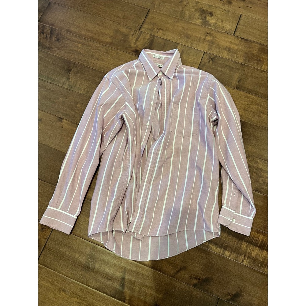 Oakton Ltd. Striped Button‎ Down Shirt Long Sleeve Cotton Blend Size 17